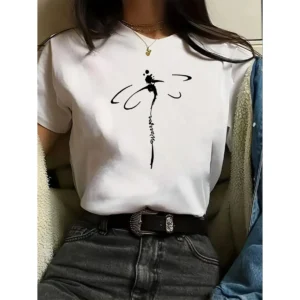 Ladies' Casual Dragonfly Print Breathable Jersey T-Shirt – Loose-Fit Short Sleeve Summer Top