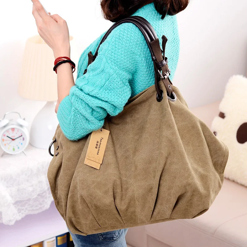 Women Canvas Messenger Bags Handbags Female Tote Bolsas Femininas Ladies Shoulder Crossbody Bags Women's Top-Handle Bags - Image 4