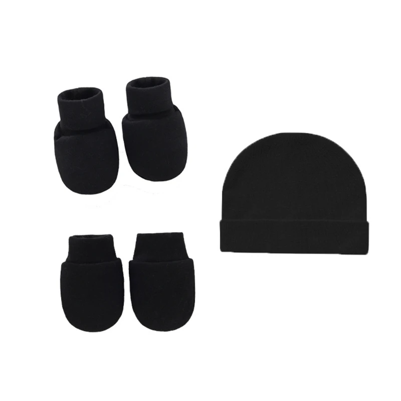 Baby Anti Scratching Soft Cotton Gloves+Hat+Foot Cover Set Newborn Mittens Socks Beanies Cap Kit for Infants Shower Gifts H3CD - Image 14