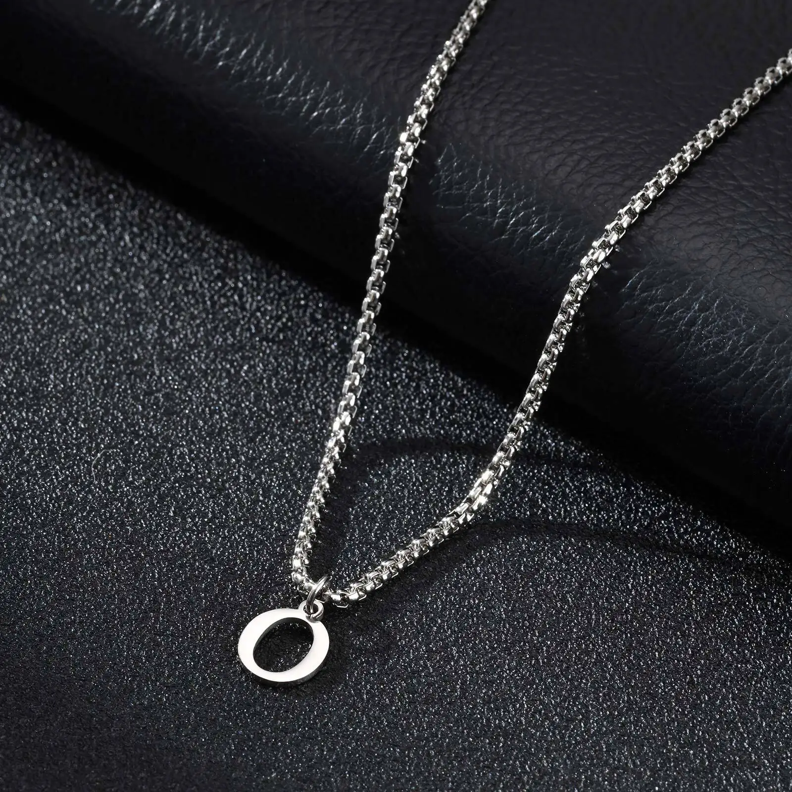 2025 Trendy Minimalist Steel Gray Stainless Steel Letter Pendant Necklace – Men's Multi-Style Fashion Jewelry - Image 21