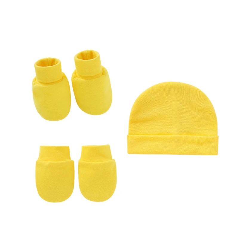 Baby Anti Scratching Soft Cotton Gloves+Hat+Foot Cover Set Newborn Mittens Socks Beanies Cap Kit for Infants Shower Gifts H3CD - Image 15