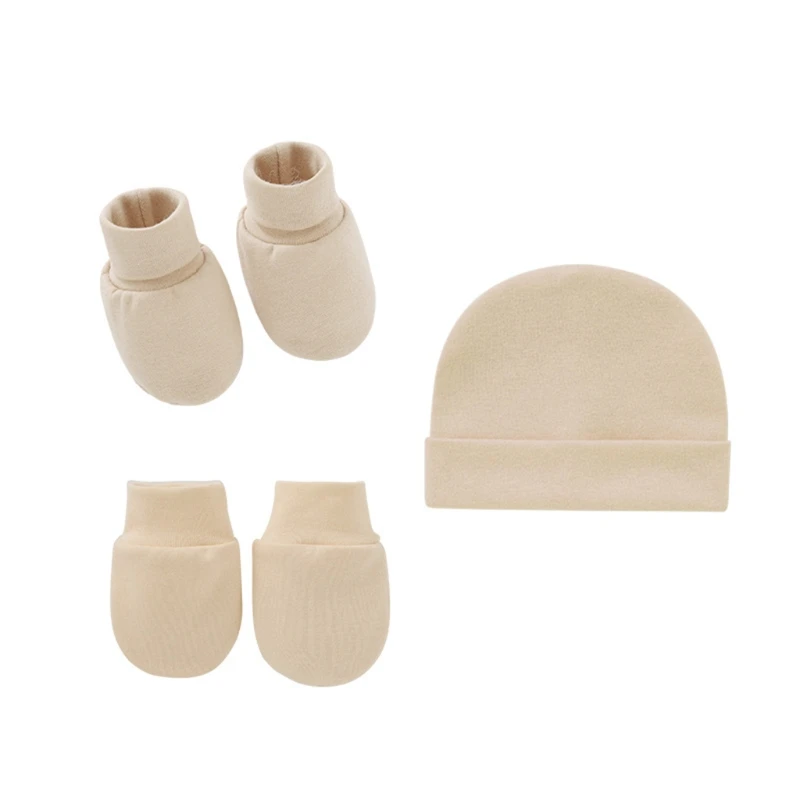 Baby Anti Scratching Soft Cotton Gloves+Hat+Foot Cover Set Newborn Mittens Socks Beanies Cap Kit for Infants Shower Gifts H3CD - Image 13