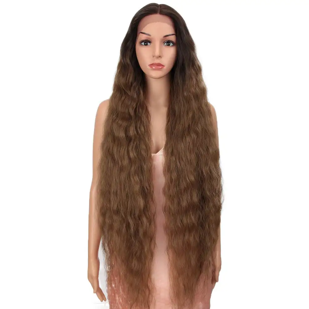 FASHION IDOL Synthetic Lace Wigs 42 Inch Long Cosplay Curly Hair Blonde 613 Pink Colorful Wigs For Woman Synthetic Lace Wig - Image 17