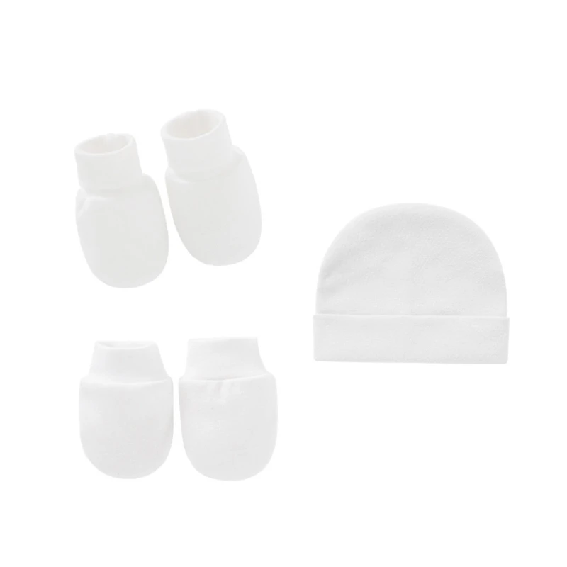 Baby Anti Scratching Soft Cotton Gloves+Hat+Foot Cover Set Newborn Mittens Socks Beanies Cap Kit for Infants Shower Gifts H3CD - Image 16