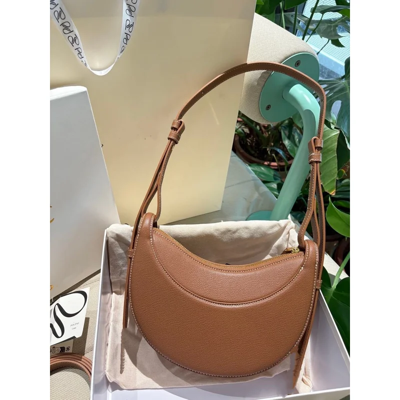 2026 Unique Design Genuine Leather Crescent Bag Premium Shoulder Crossbody Underarm Bag Light Luxury Work Handbag For Women - Image 3