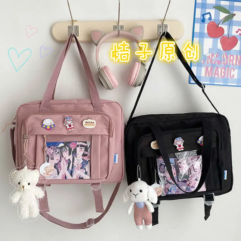 Korean Women's Messenger Bag Simple Multifunctional Female College Student Style Large Capacity Portable One Shoulder Diagonal - Image 11