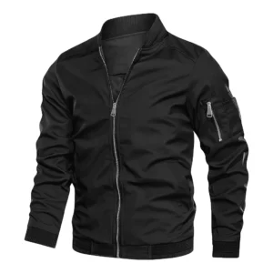 Men's Fall/Winter Bomber Jacket – Classic Solid Color Fashion Outwear