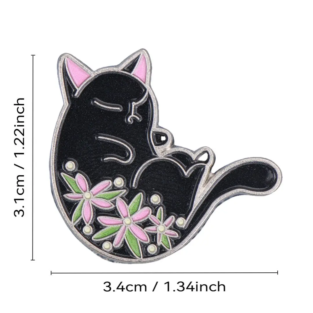 Cute and Quirky Cat Brooches: Dark and Whimsical Metal Pins for Clothing, Bags, and Unique Accessories - Image 12