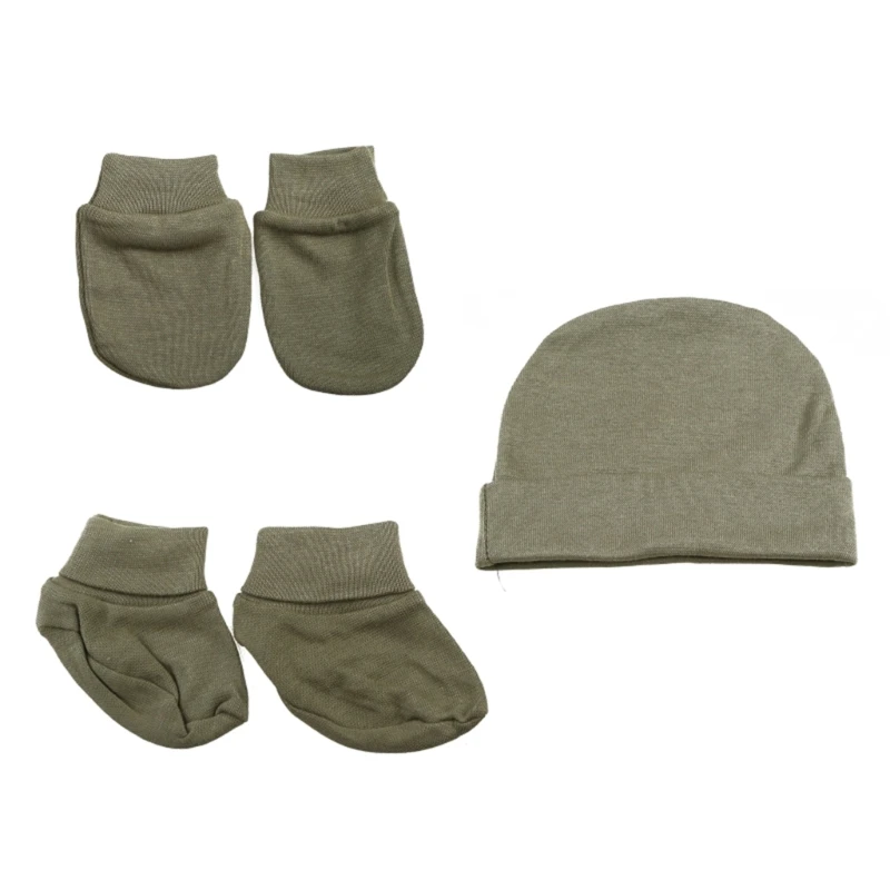 Baby Anti Scratching Soft Cotton Gloves+Hat+Foot Cover Set Newborn Mittens Socks Beanies Cap Kit for Infants Shower Gifts H3CD - Image 18