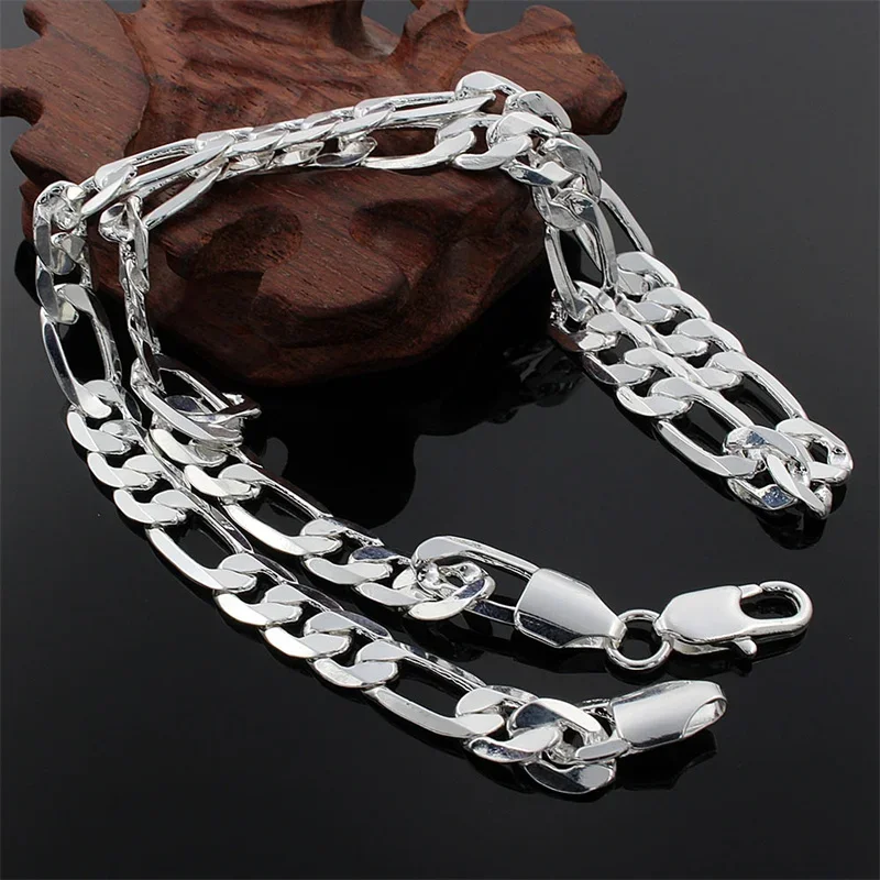 Men's 925 Sterling Silver 2MM/4MM/6MM/8MM/12MM Chain Necklace 16-30 Inch for Man Women Fashion Jewelry High End Necklace - Image 5