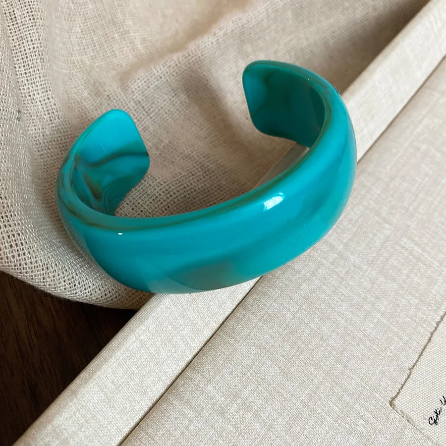 Acrylic Shiny Face Smudge Open Bangle for Women Light Luxury High-end Bangles Minimalist Elegant Trendy Jewelry Travel K - Image 32