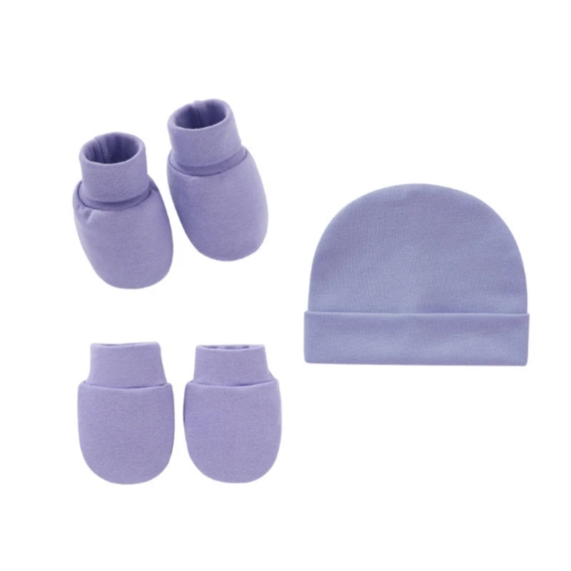 Baby Anti Scratching Soft Cotton Gloves+Hat+Foot Cover Set Newborn Mittens Socks Beanies Cap Kit for Infants Shower Gifts H3CD - Image 8
