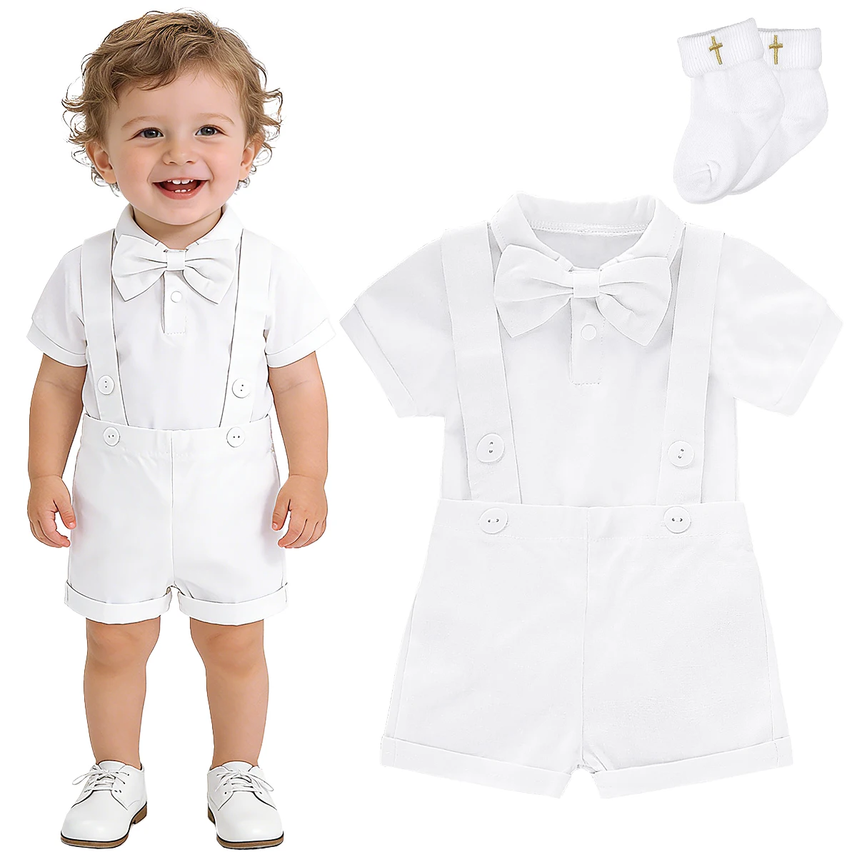 Baby Boy Christening Outfit Newborn Baptism Blessing Communion Set Infant Formal Suit White First Easter Church Clothes - Image 11