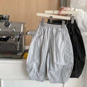 Boys' Fashion Pants Children's Loose Casual Clothing Boys' Solid Color Spring and Summer Pants Kid's Cotton Pants