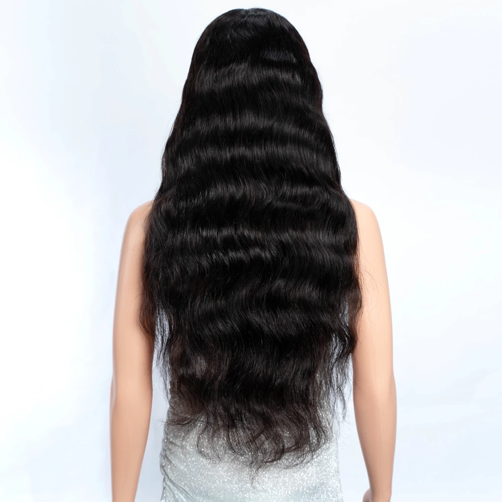 Lekker Black Long Wavy 13x1 T Part Lace Front 100% Human Hair Wigs For Women Brazilian Remy Hair Body Wave Clearance Glueless - Image 4