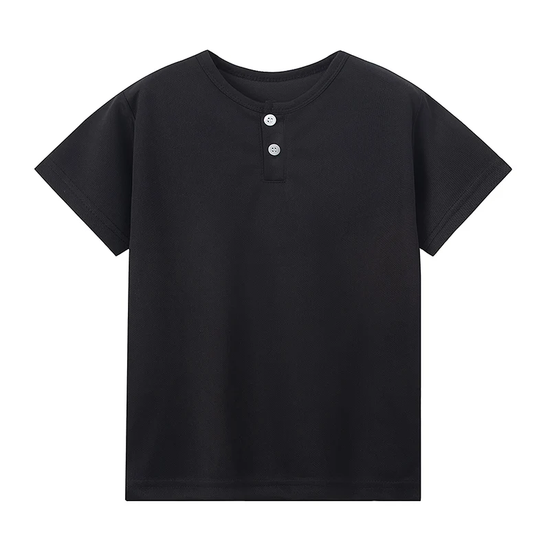 3/1 Pcs Children's Quick-drying Multicolor Breathable Henry Short-sleeved Boy Casual Fashion Button Top Joker Gentleman Student - Image 4