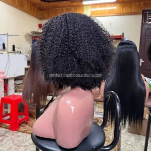 Wholesale Virgin Human Hair Kinky Curly Short Bob Wig – Transparent Lace & Aligned Cuticles