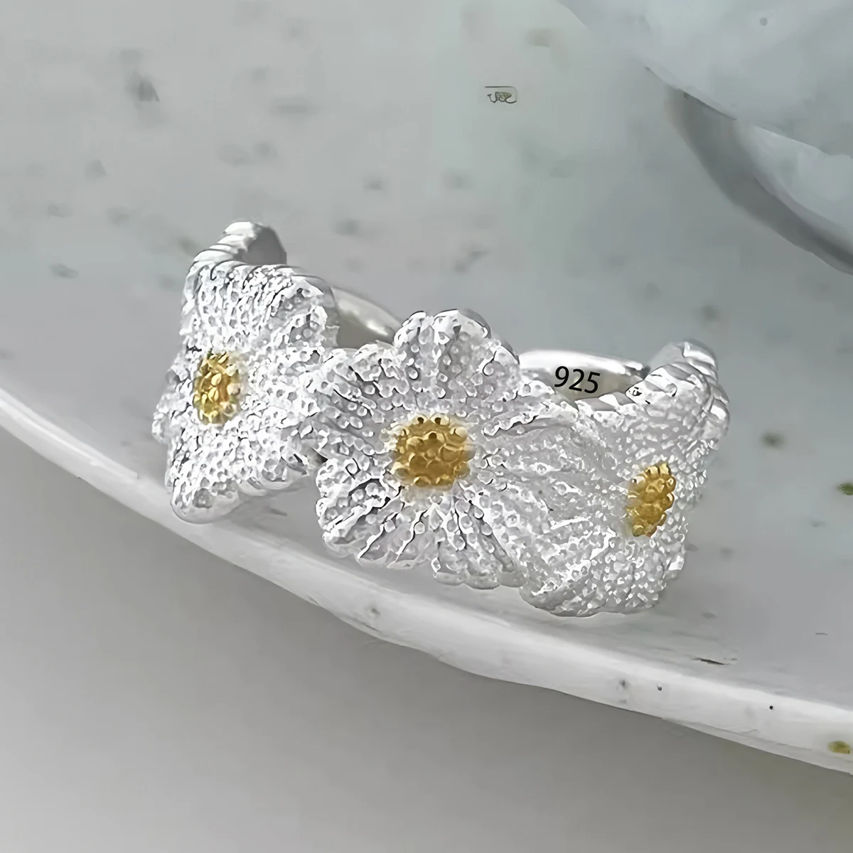 VENTFILLE 925 Sterling Silver Wave Ring – Adjustable Irregular Golden Stackable Band - Image 34
