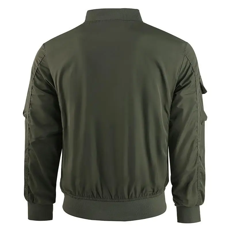 Spring And Autumn Men's Pilot Jacket Baseball Jacket Functional Multi Pocket Thin Wear Resistant Jacket Workwear Printed LOGO - Image 2
