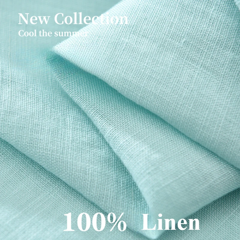 100% Linen Short Sleeve Shirt for Men Breathable Summer Casual Top Minimalist Loose Fit Button-Up Shirt Natural Wrinkle Texture - Image 4