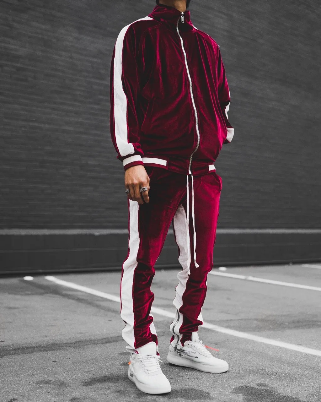 Men's Fall Winter Casual Wear 4-Season Sportswear Gold Velvet Suit Jacket Long Pants Fashion Thermal Outdoor Streetwear Clothing - Image 7