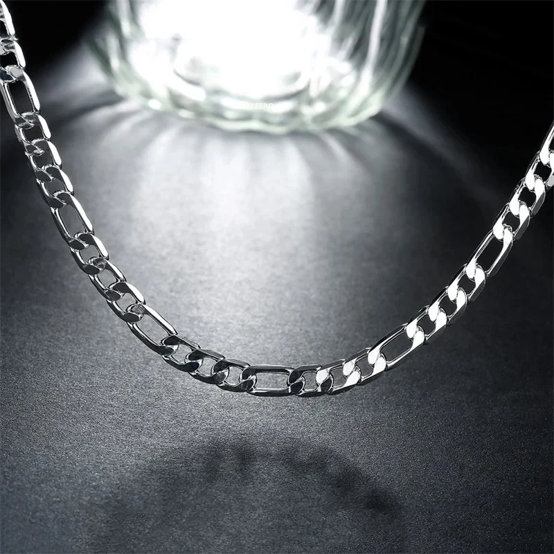 Men's 925 Sterling Silver 2MM/4MM/6MM/8MM/12MM Chain Necklace 16-30 Inch for Man Women Fashion Jewelry High End Necklace - Image 4