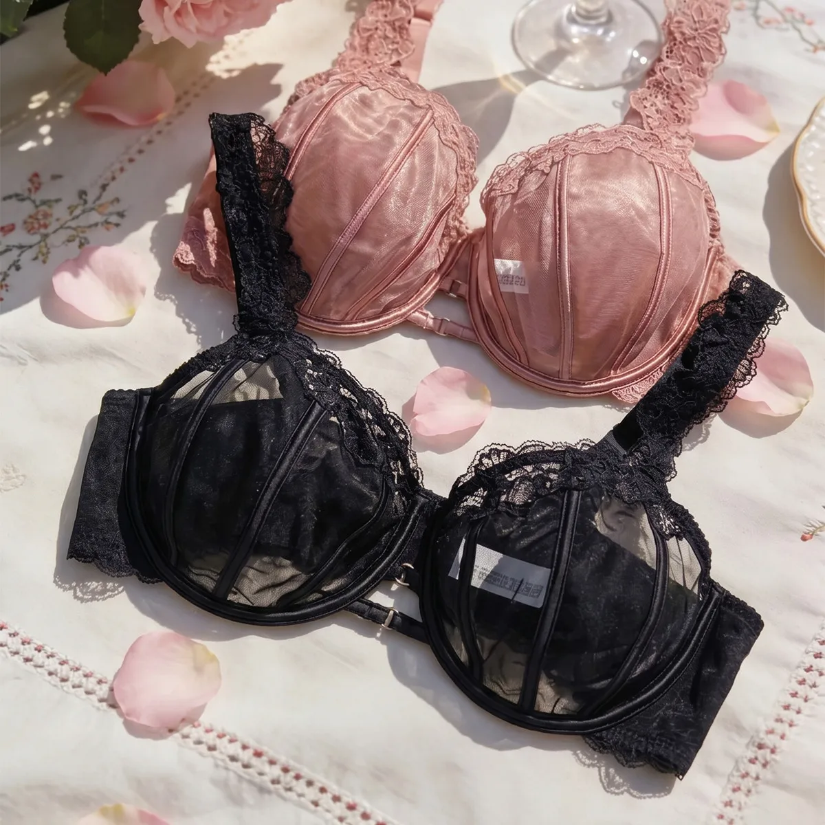 2026 Ultra Thin Mesh Bras Women Underwire Full Cup Size Lace Bra Unlined Minimizer Plus-size Bra Women's Intimates - Image 4
