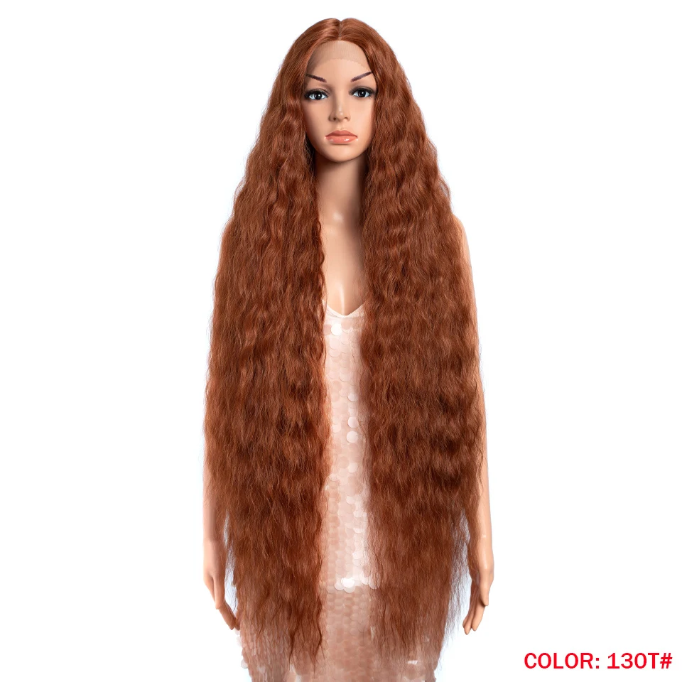 FASHION IDOL Synthetic Lace Wigs 42 Inch Long Cosplay Curly Hair Blonde 613 Pink Colorful Wigs For Woman Synthetic Lace Wig - Image 7