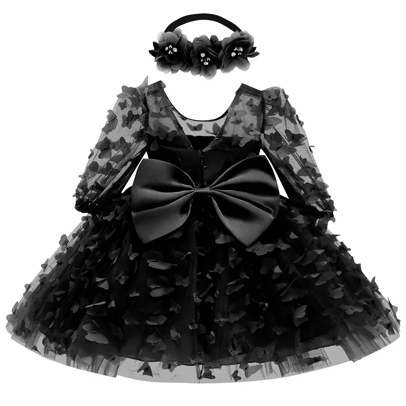Kids Girl Princess Dress Toddler Long Sleeve Birthday Party Costume Butterfly Design Baby Girl Dress Summer Gauze Children Dress - Image 7