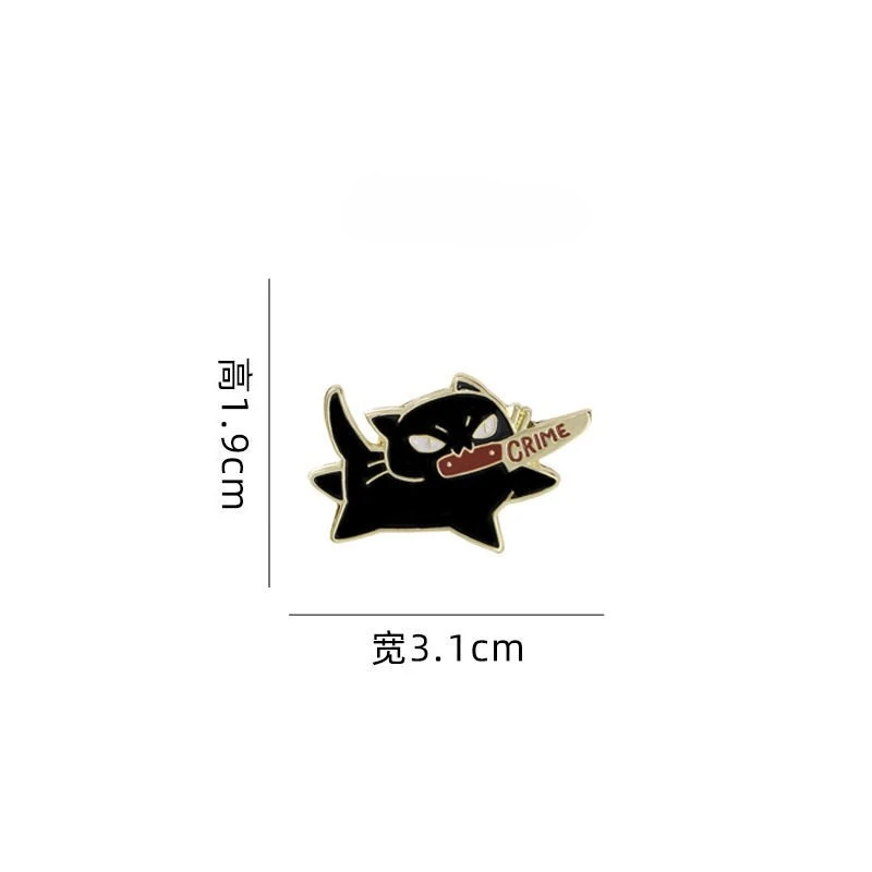 Cute and Quirky Cat Brooches: Dark and Whimsical Metal Pins for Clothing, Bags, and Unique Accessories - Image 15