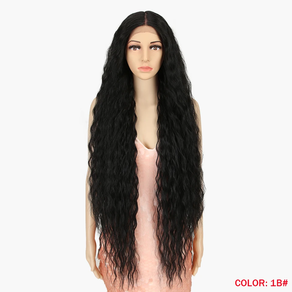 FASHION IDOL Synthetic Lace Wigs 42 Inch Long Cosplay Curly Hair Blonde 613 Pink Colorful Wigs For Woman Synthetic Lace Wig - Image 19