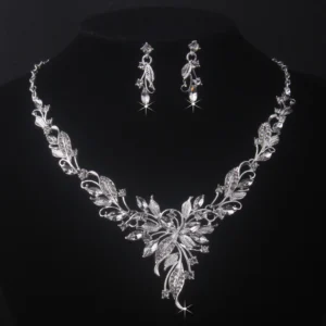 High end and elegant bridal accessories, wedding necklace+pair of earrings set, bridal accessories, wedding dress, evening party