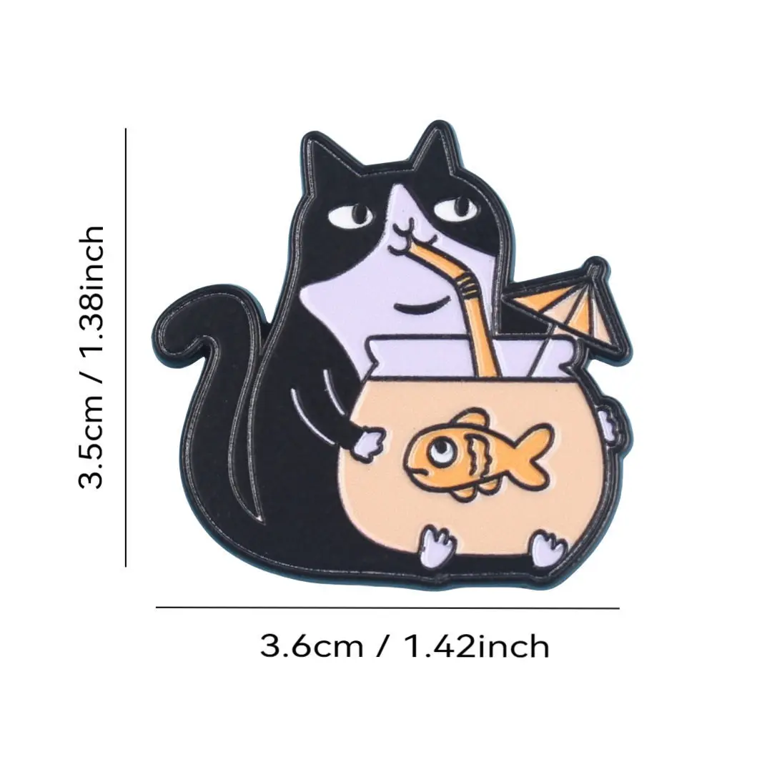 Cute and Quirky Cat Brooches: Dark and Whimsical Metal Pins for Clothing, Bags, and Unique Accessories - Image 24