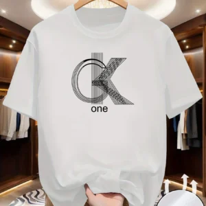 CK One Minimalist Logo Tee – 100% Cotton Men's Casual Summer T-Shirt