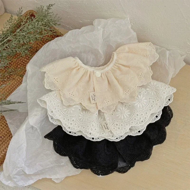 Baby Bib Lace Baby Accessories Korean Kids Lace Collar Cute Hollow Female Baby Bib Scarf Floral Infants Saliva Towel - Image 2