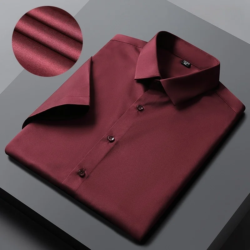 Men Shirts Short Sleeves Dress Shirts For Men Slim Fit Camisa Social Business Blouse White Office Shirt Men's Clothing S-4XL - Image 8