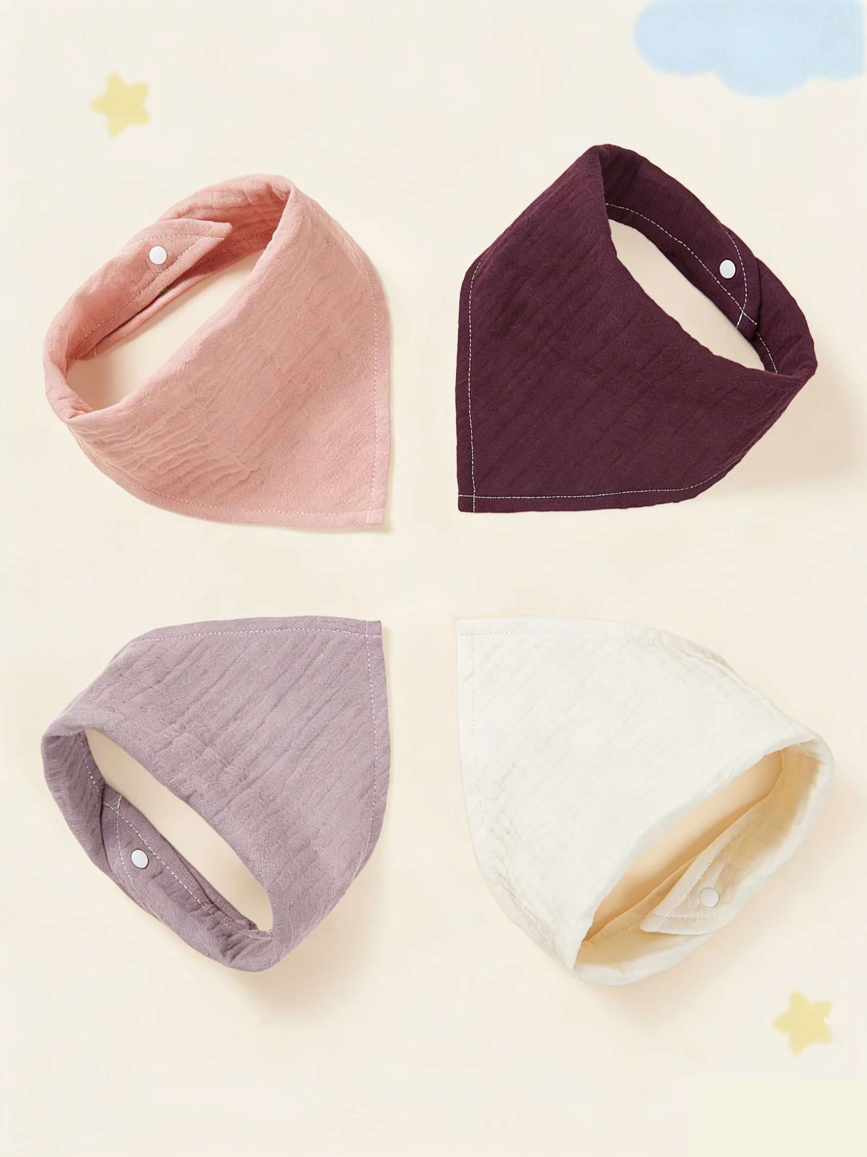 4pcs Baby Plain Bandana Bib - Image 3