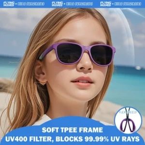 Kids Polarized Sunglasses UV400 Flexible TPEE Frame Boys Girls Sports Cycling Hiking Beach Travel Sun Shades Windproof Eyeglass