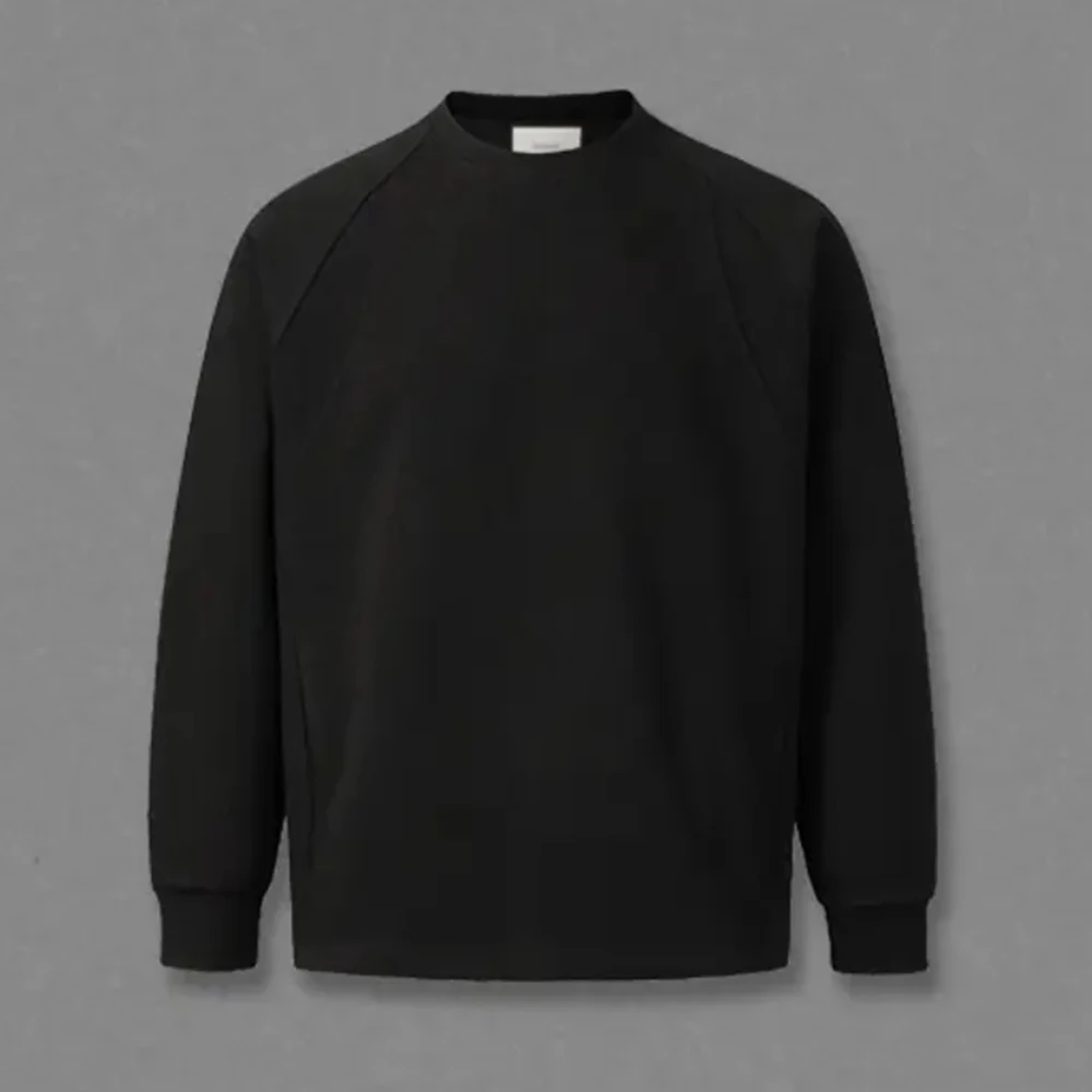 Fashion Men's Solid Color Long-sleeved T-shirt Sweatshirt 2025 Autumn And Winter New Pocket Round Neck Lloose Casual Pullover - Image 8