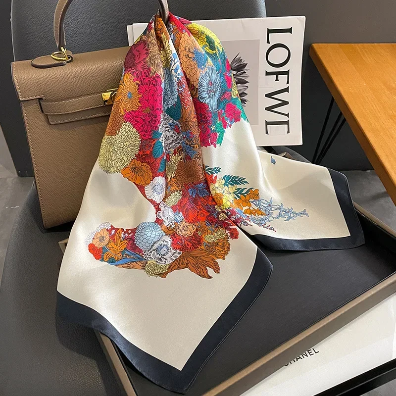 100% Mulberry Silk Bandana Headband Women's Triangle Headscarf Hair Bands Spring Summer Girl Fashion Decoration Ties Hair Scarf - Image 2