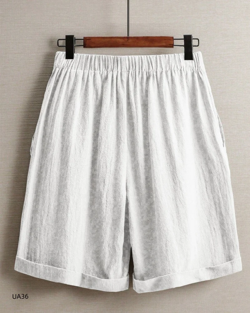 Women's High-Waisted Linen Shorts – Casual Multi-Color Gym & Sports Shorts - Image 2