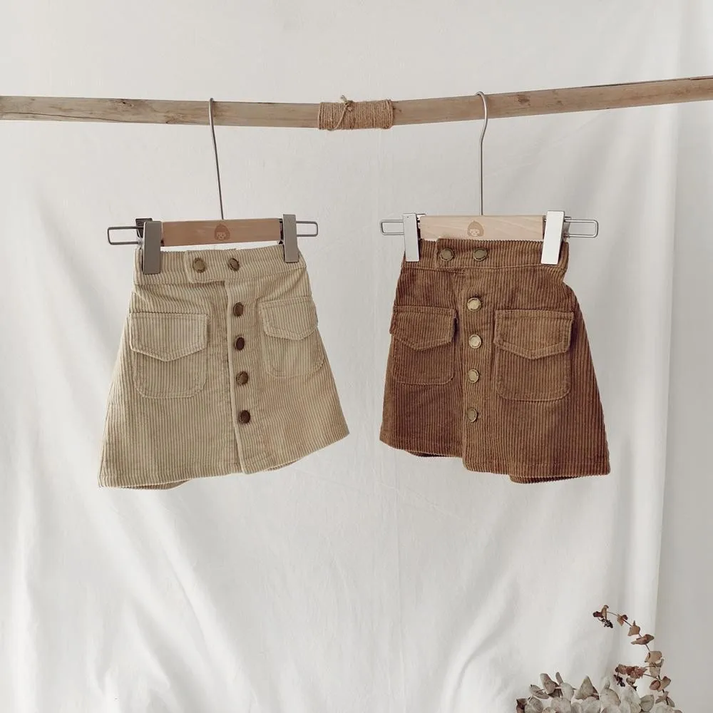 Short Skirt for Kids Girls Spring and Autumn Women's Baby Corduroy Hip Skirt Kids Solid Colour Short Skirt - Image 3
