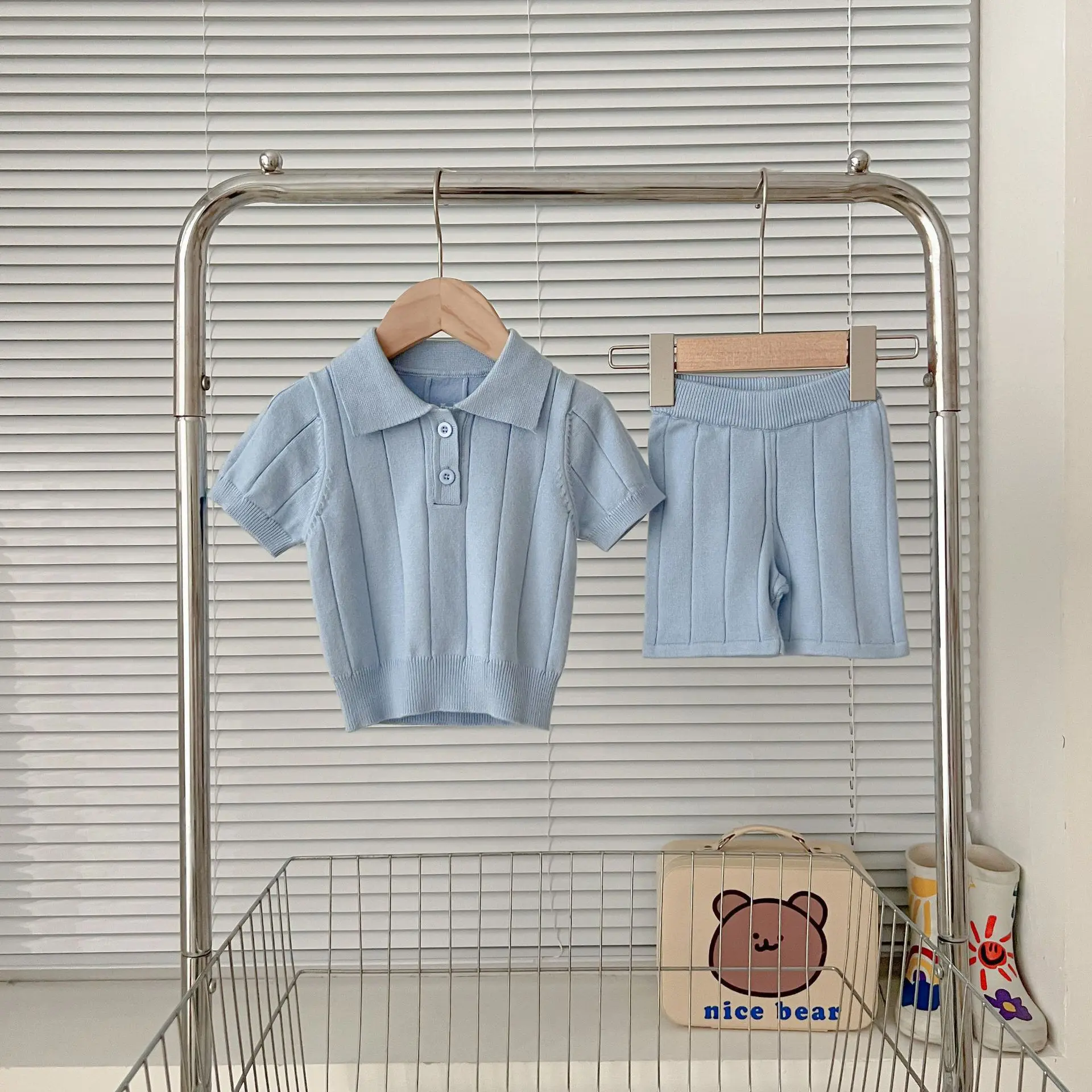 INS Infant Boys Polo Knitted Sweater Lapel Collar Short Sleeve Knitwear for Toddler Girls Pullovers Children's Clothing Outfits - Image 4