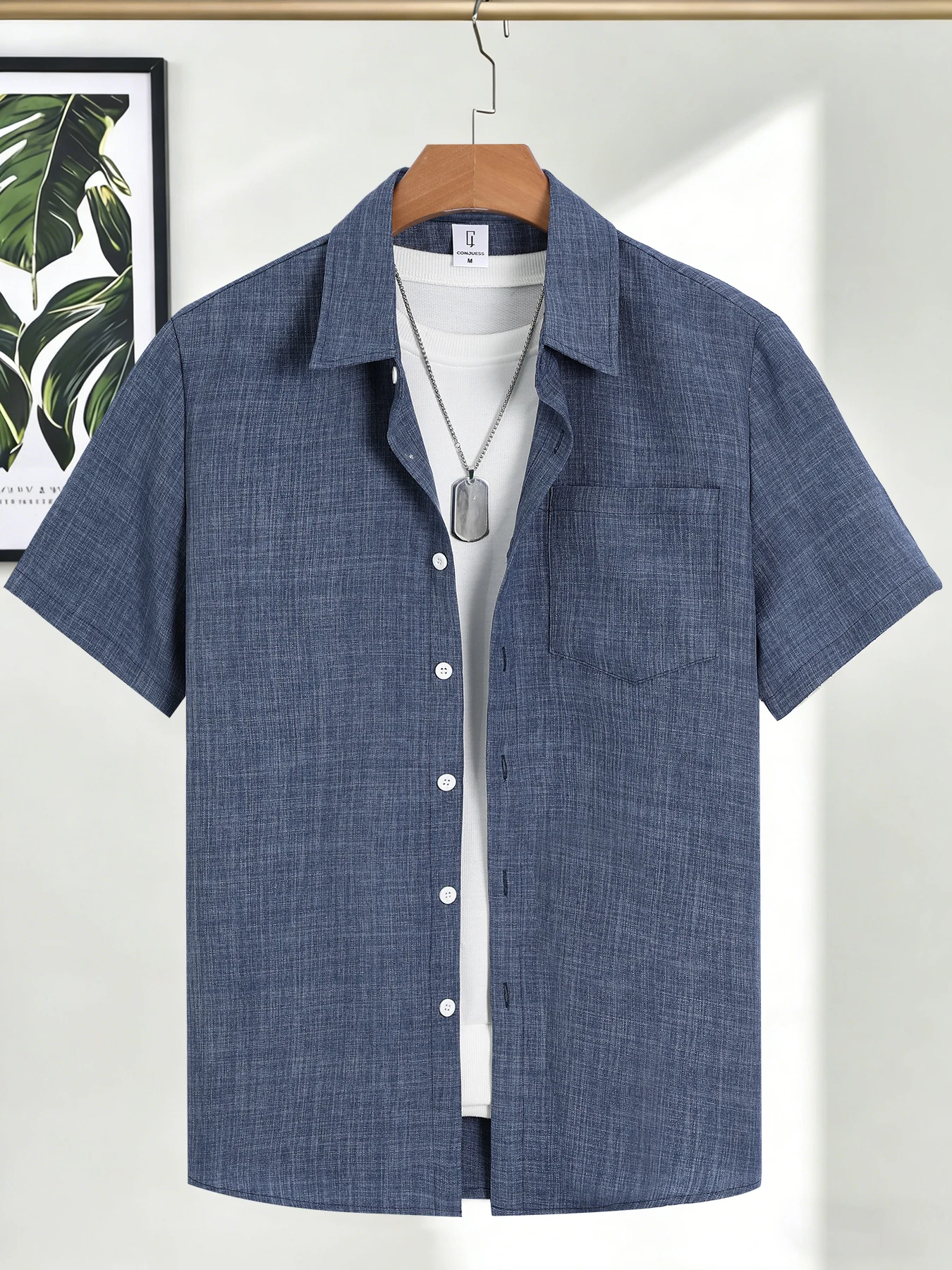 Men's Casual Linen Short Sleeve Shirts Drip Outfits Man Outfit Set Designer Cheap Clothing Summer Tops For Man - Image 2