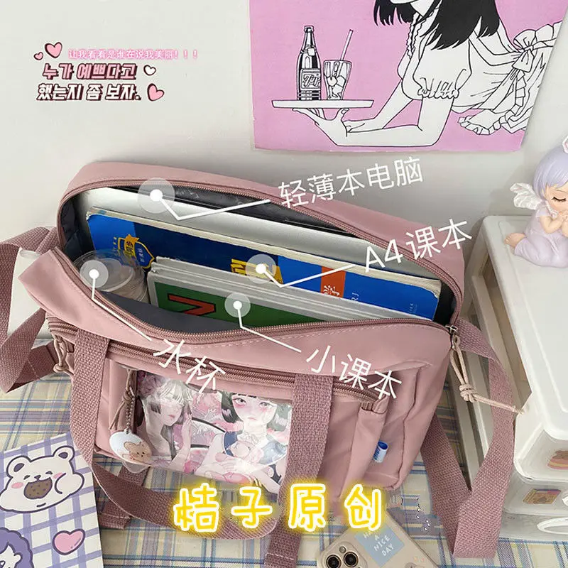 Korean Women's Messenger Bag Simple Multifunctional Female College Student Style Large Capacity Portable One Shoulder Diagonal - Image 6