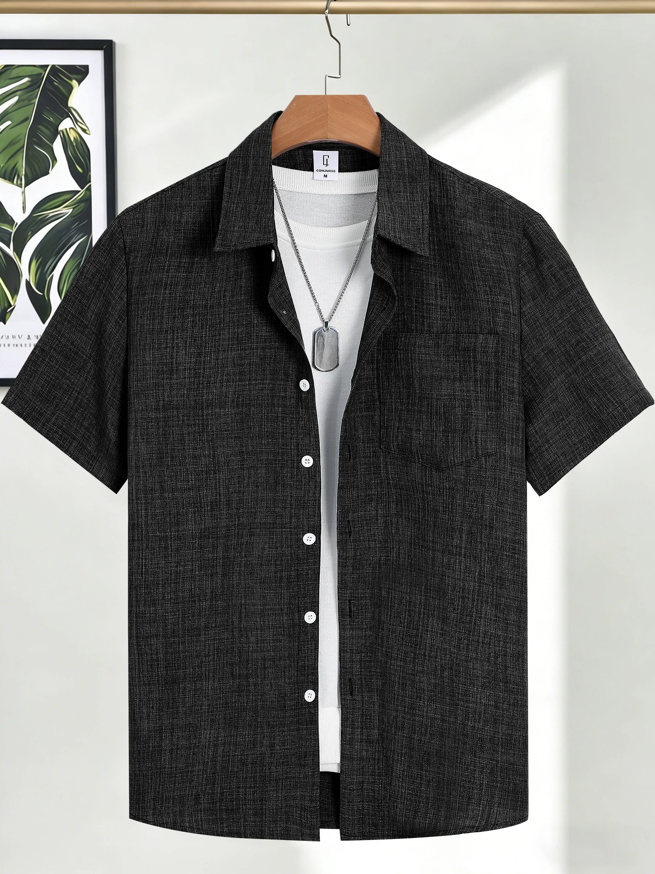 Men's Casual Linen Short Sleeve Shirts Drip Outfits Man Outfit Set Designer Cheap Clothing Summer Tops For Man - Image 7