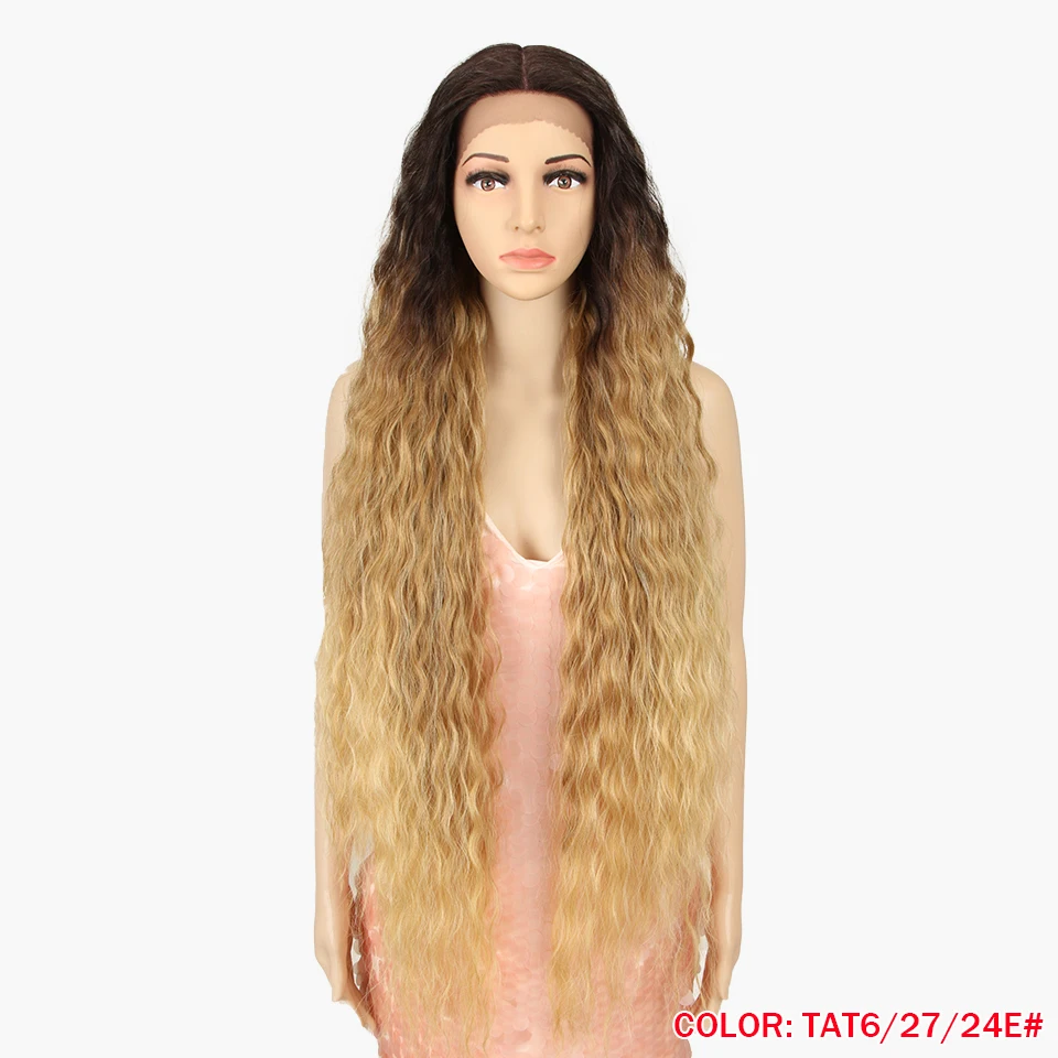 FASHION IDOL Synthetic Lace Wigs 42 Inch Long Cosplay Curly Hair Blonde 613 Pink Colorful Wigs For Woman Synthetic Lace Wig - Image 10