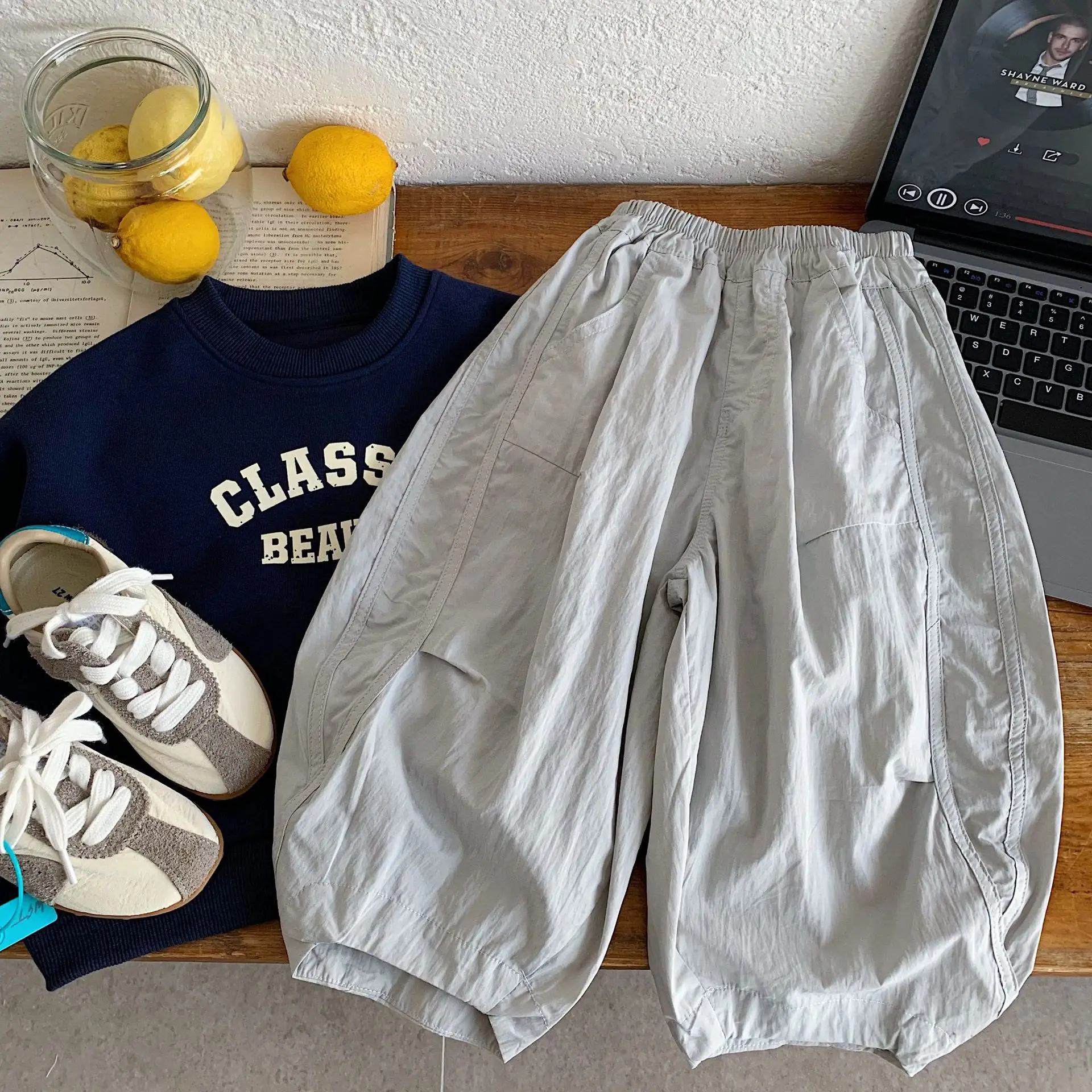 Boys' Fashion Pants Children's Loose Casual Clothing Boys' Solid Color Spring and Summer Pants Kid's Cotton Pants - Image 4