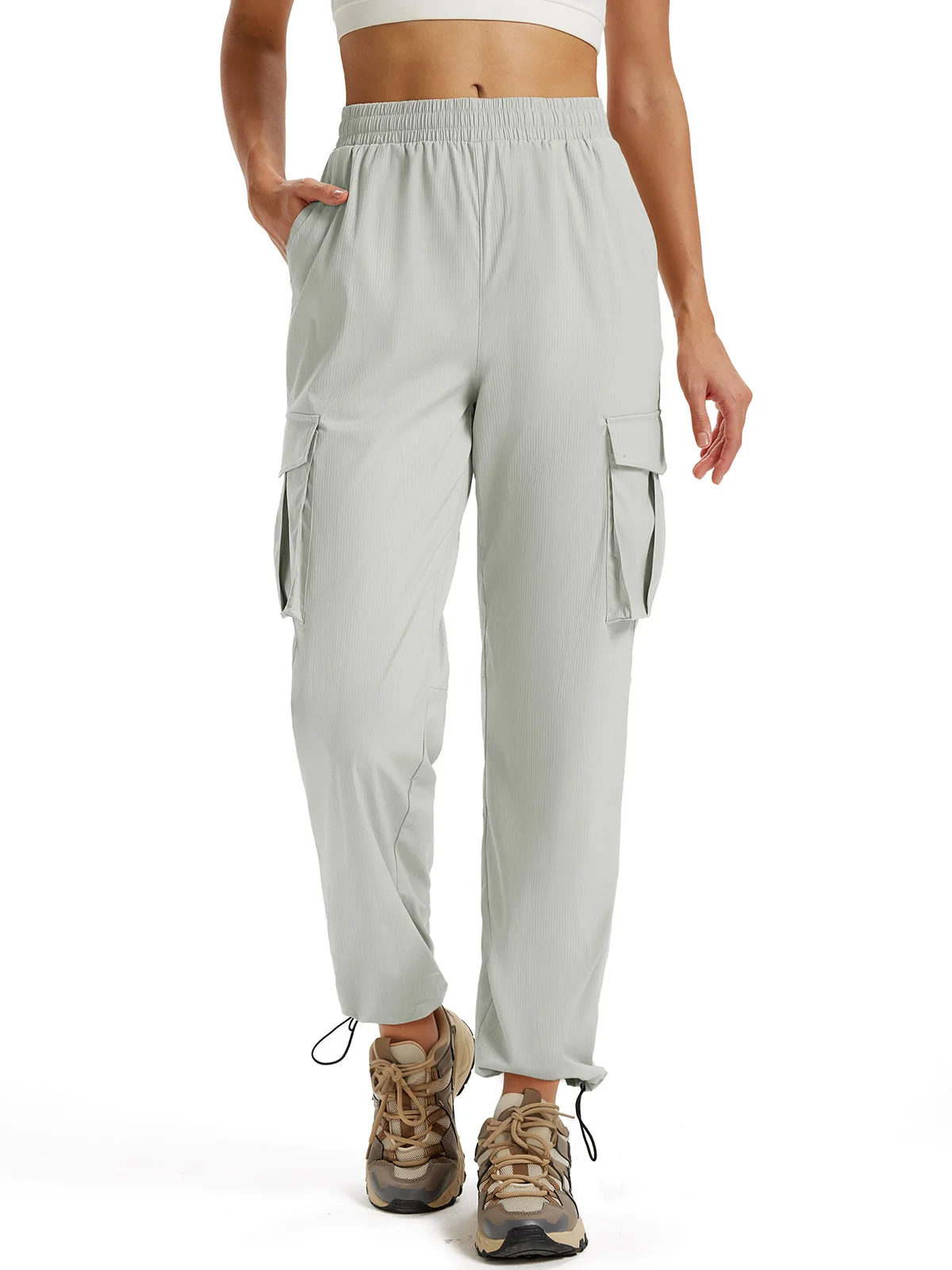 TACVASEN Women's Lightweight Quick Dry Adjustable Drawcords Hiking Pants Nylon Water Resistant Travel Cargo Pants with 5 Pockets - Image 11