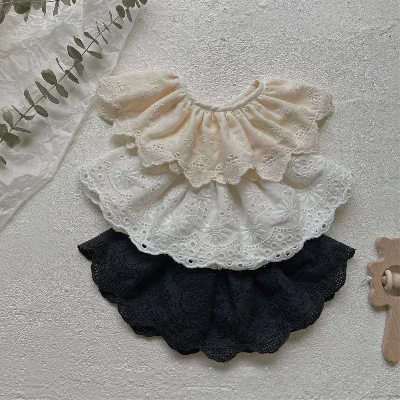 Baby Bib Lace Baby Accessories Korean Kids Lace Collar Cute Hollow Female Baby Bib Scarf Floral Infants Saliva Towel - Image 6